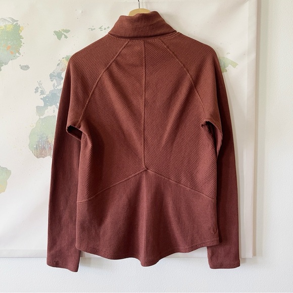 Kuhl Top Size Small Petra Turtleneck Cinnamon Brown Waffle Knit Long Sleeve - Picture 9 of 11